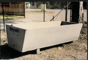 Concrete water trough supplied by Bennett’s for a rural property
